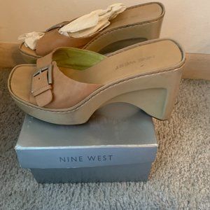 Nine West tan wedge sandal